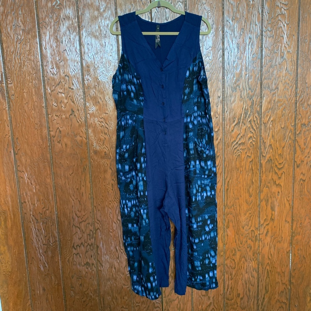 Melissa Mccarthy seven7 Culotte navy jumpsuit 1X